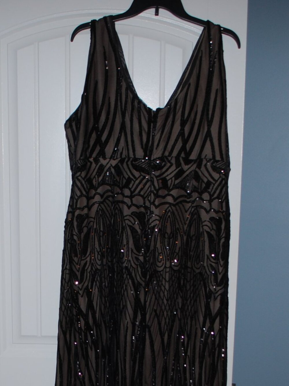 R & M Richards Black Sequin Dress